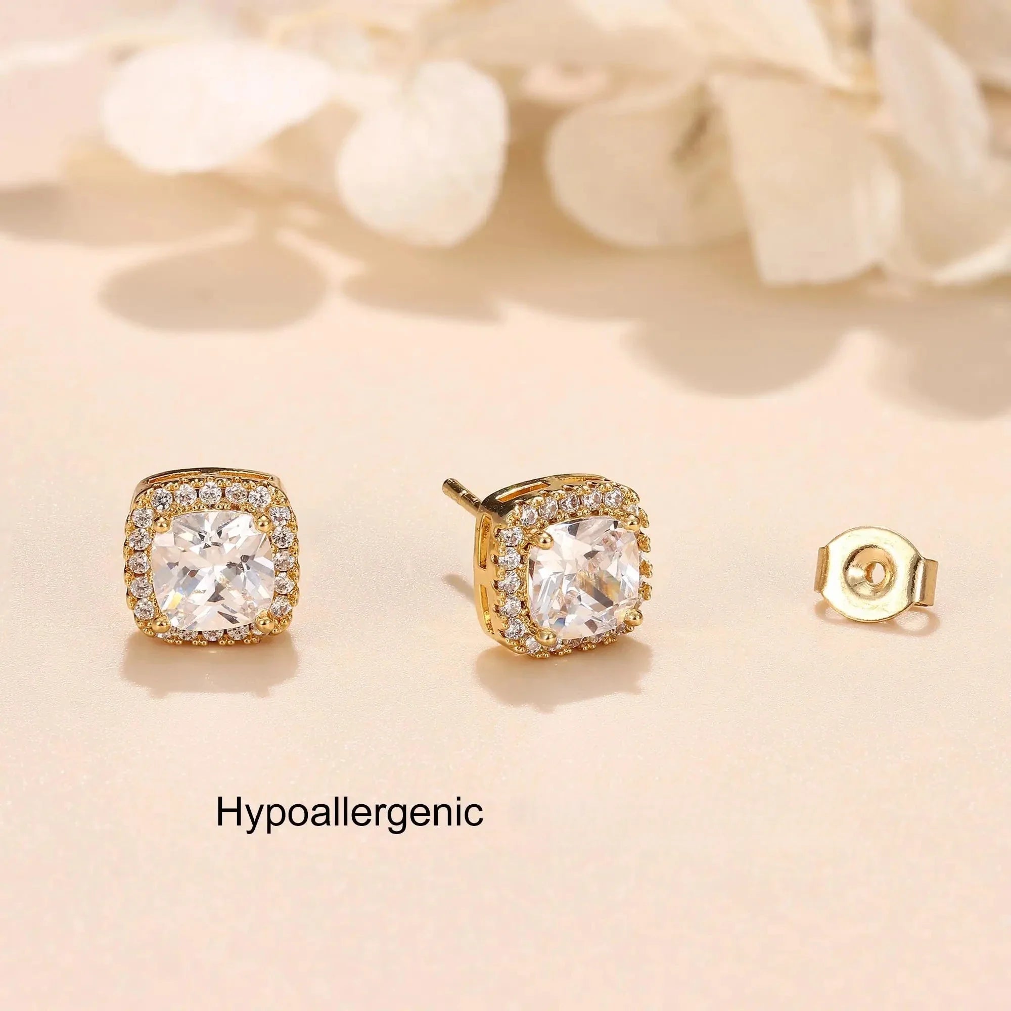 Sparkling Halo CZ Earrings