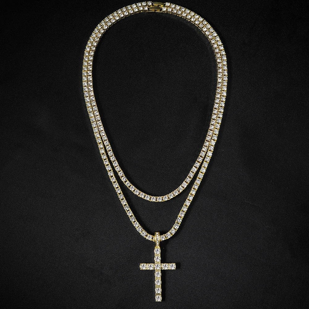 Sparkling Cross Pendant Necklace