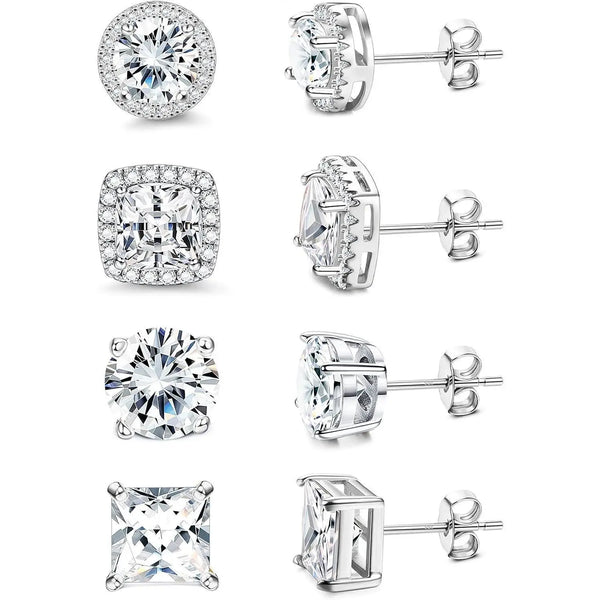 Sparkling Halo CZ Earrings