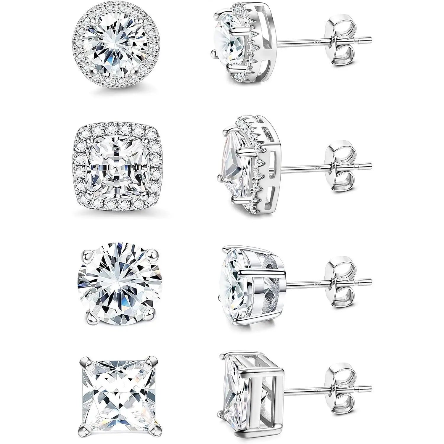 Sparkling Halo CZ Earrings