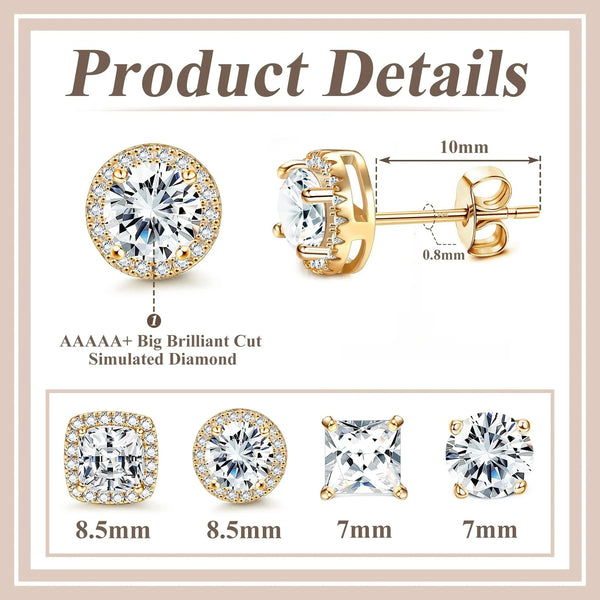 Sparkling Halo CZ Earrings