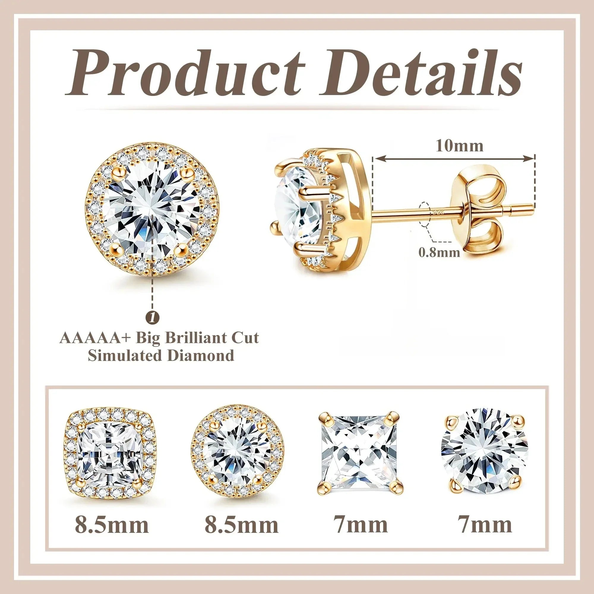 Sparkling Halo CZ Earrings